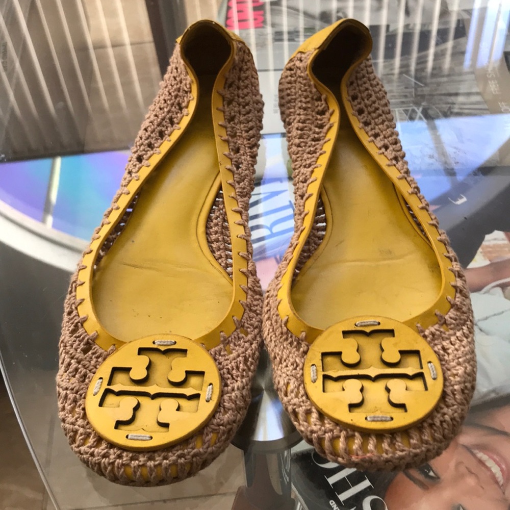 Tory Burch Yellow w Crochet in Cream  9